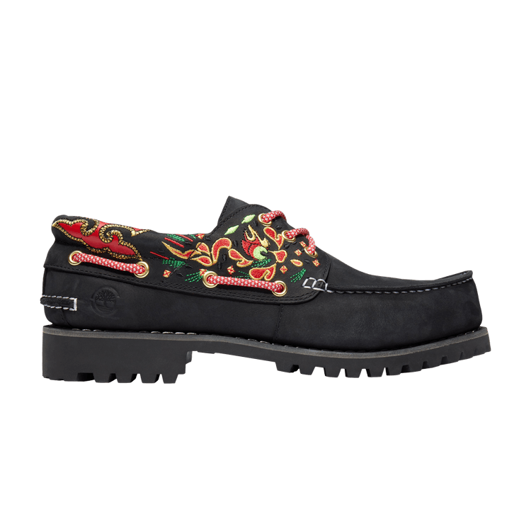 Deals on Men's CLOT x 3-Eye Lug Handsewn Boat 'Black' on Sneakers.com