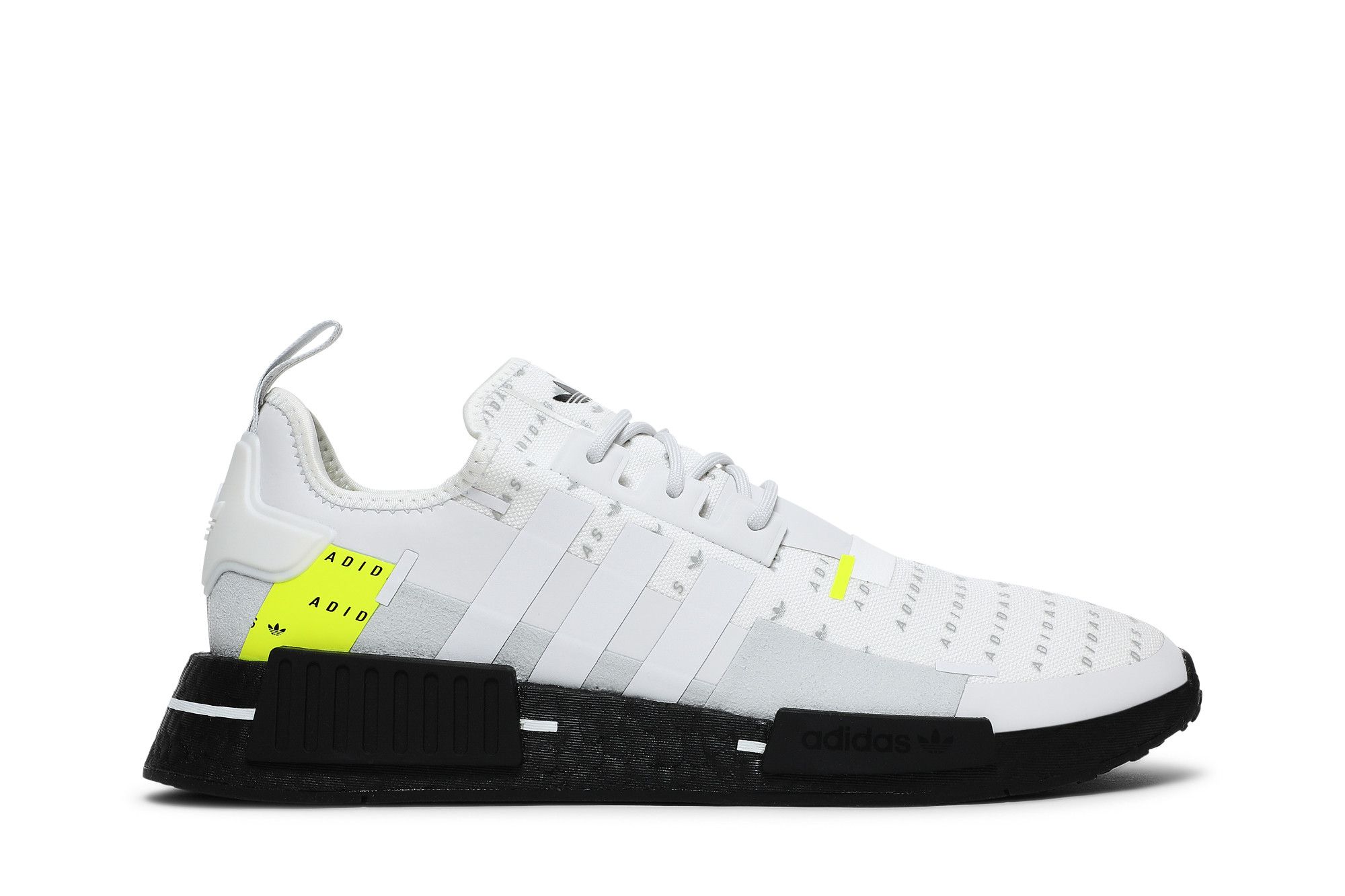 adidas NMD R1 Sneaker Black Solar Yellow White Trainer Gym Shoe Men’s Size 5 adidas NMD_R1 All Over Logo - White Team Solar Yellow for  main image 4