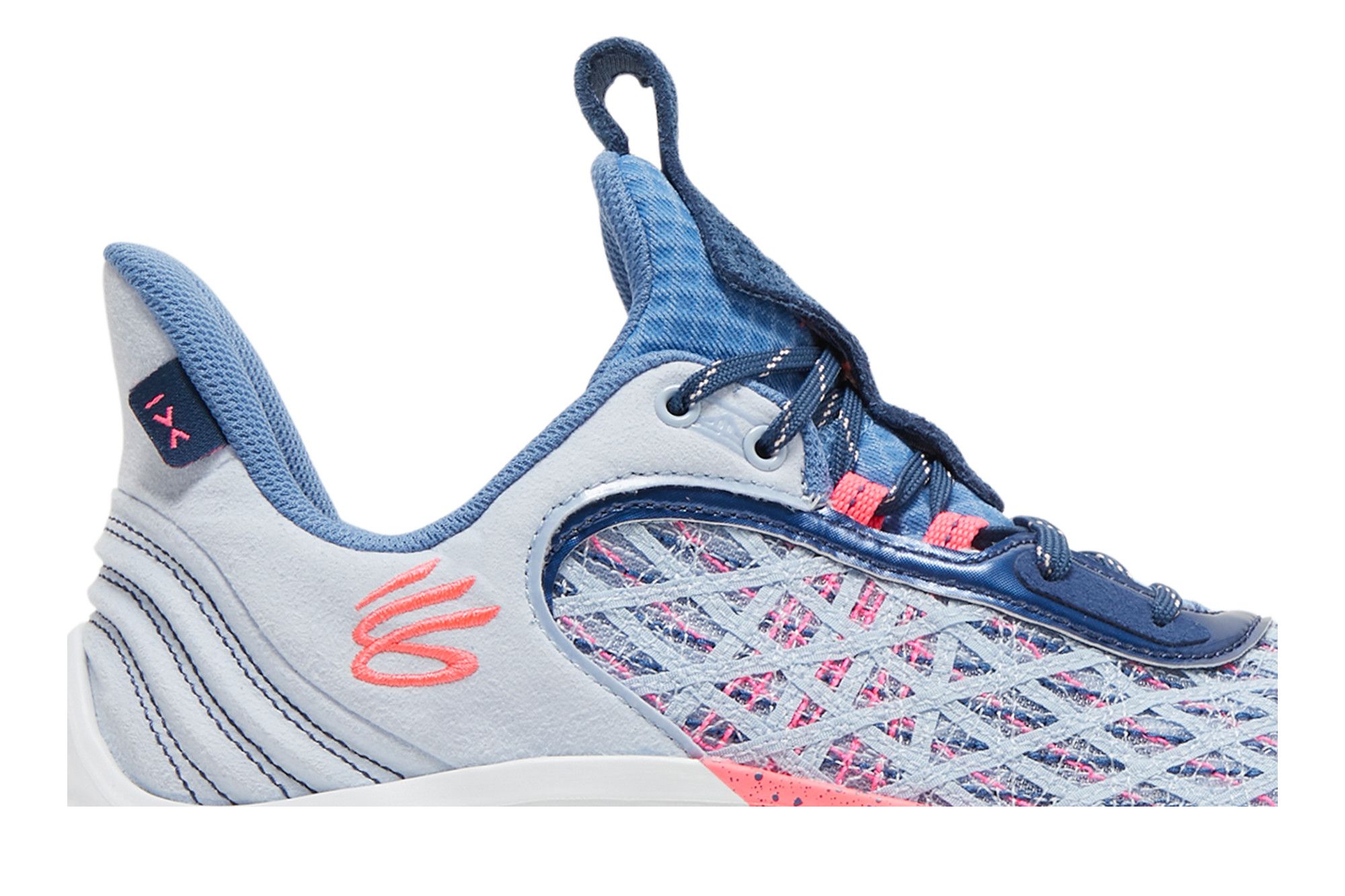 Mens 7.5 Under Armour Curry Flow 9 \'Warp The Game Day\' sneakers  blue And Pink Under Armour Curry Flow 9 “Warp The Game Day” - ID: 3025684  main image 3