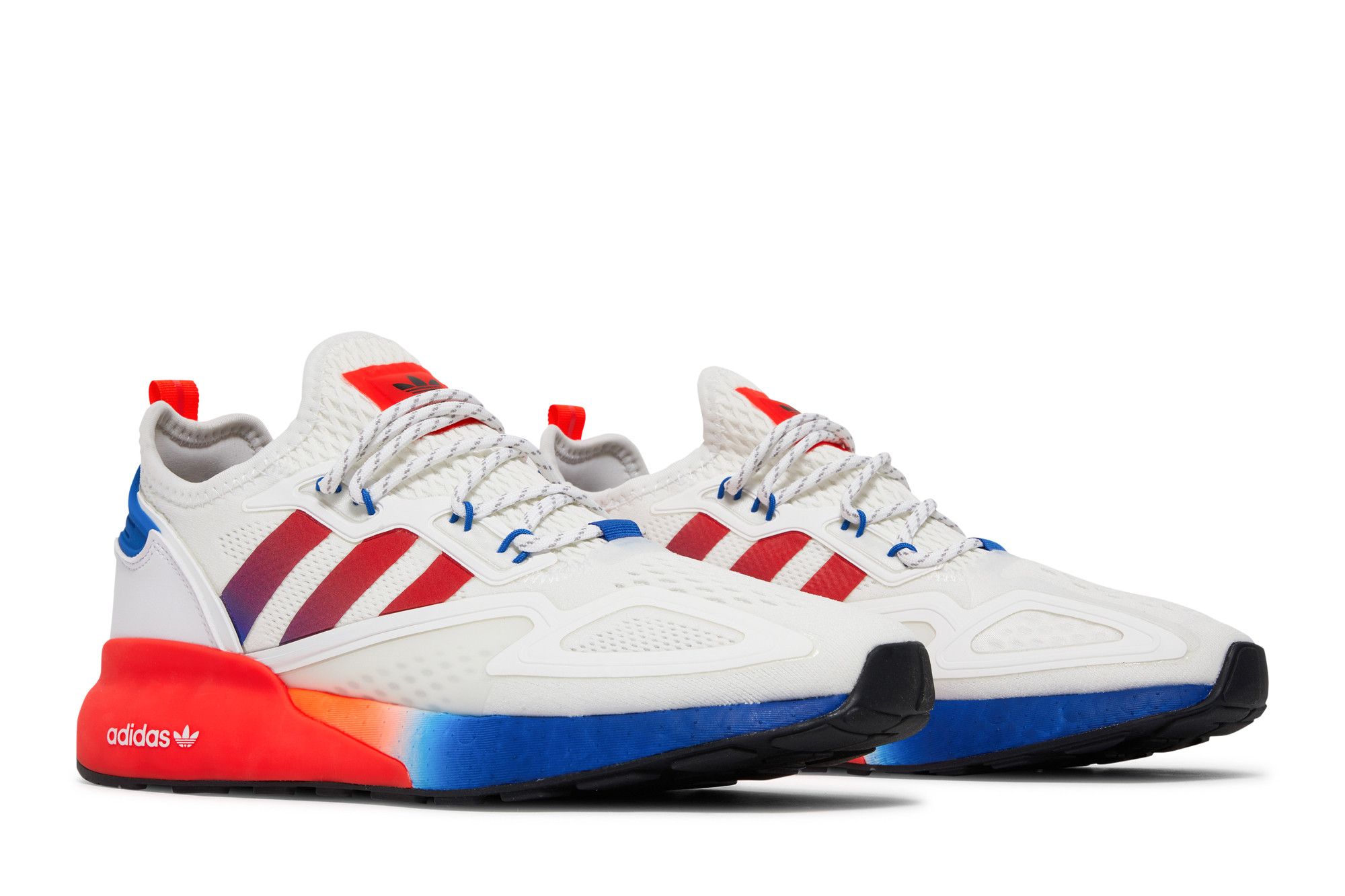 Adidas Origanals ZX 2K White Sneakers with Gradient Three-Stripes Mens Size 11.5 Adidas ZX 2K Boost Triple White for sale | eBay main image 4