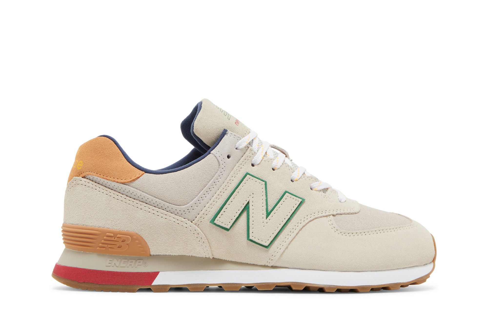 New Balance 574 Taupe Caramel Low Too Athletic Sneakers Men Size 12 New Balance 574 Brown Light Blue Men main image 4