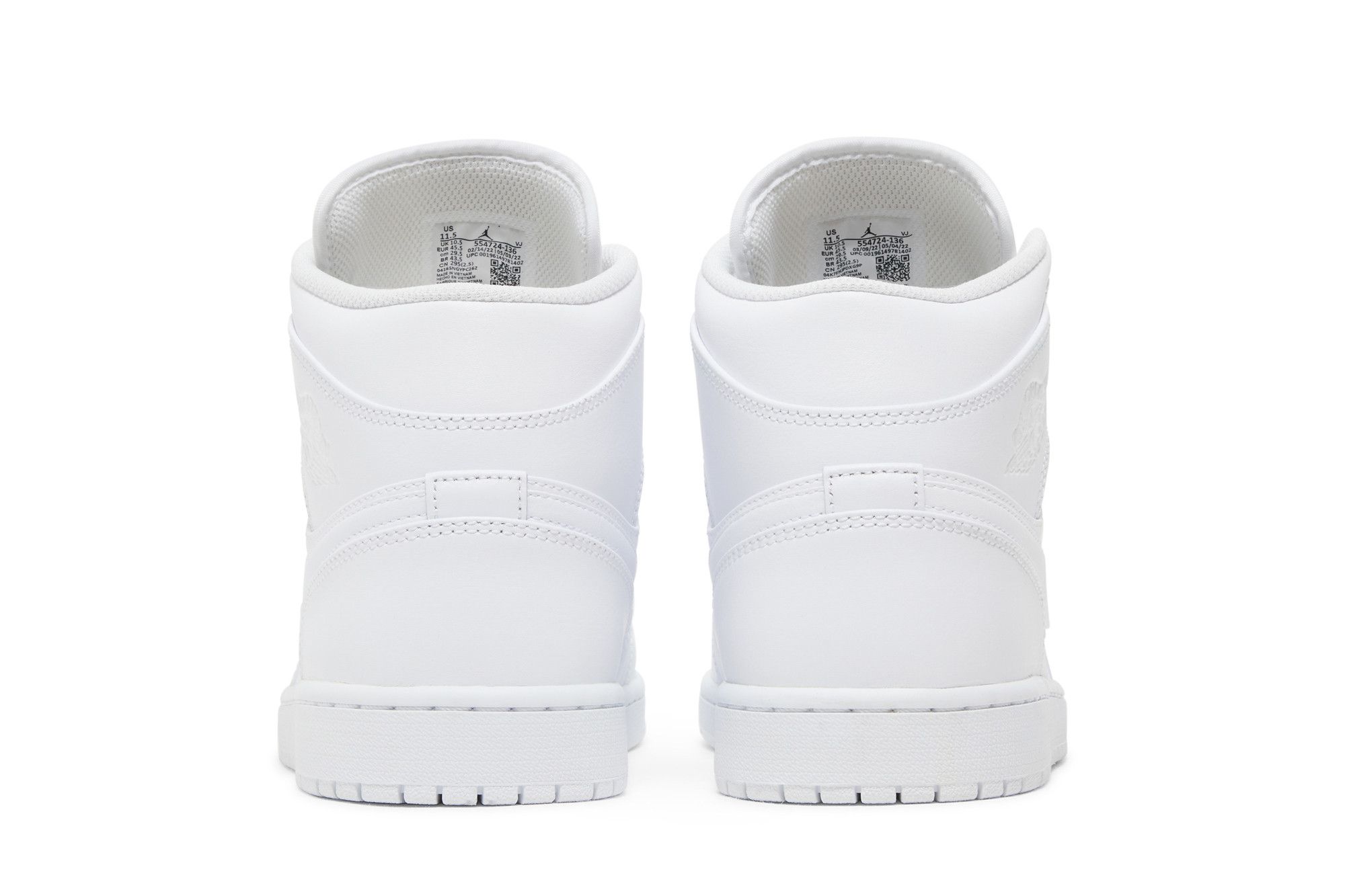Deals on Men's Air Jordan 1 Mid 'Triple White' on Sneakers.com
