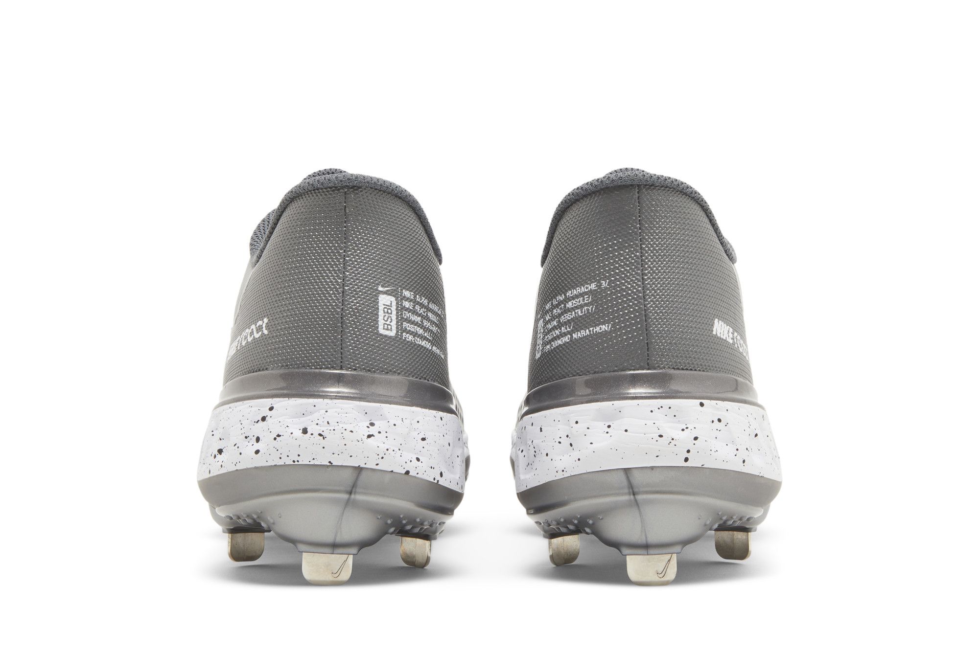 Nike Men\'s‎ Alpha Huarache 3 Low Baseball Cleats in Light Smoke Grey, Size 7 Nike Alpha Huarache Elite 3 Low White Light Smoke Grey for  main image 4