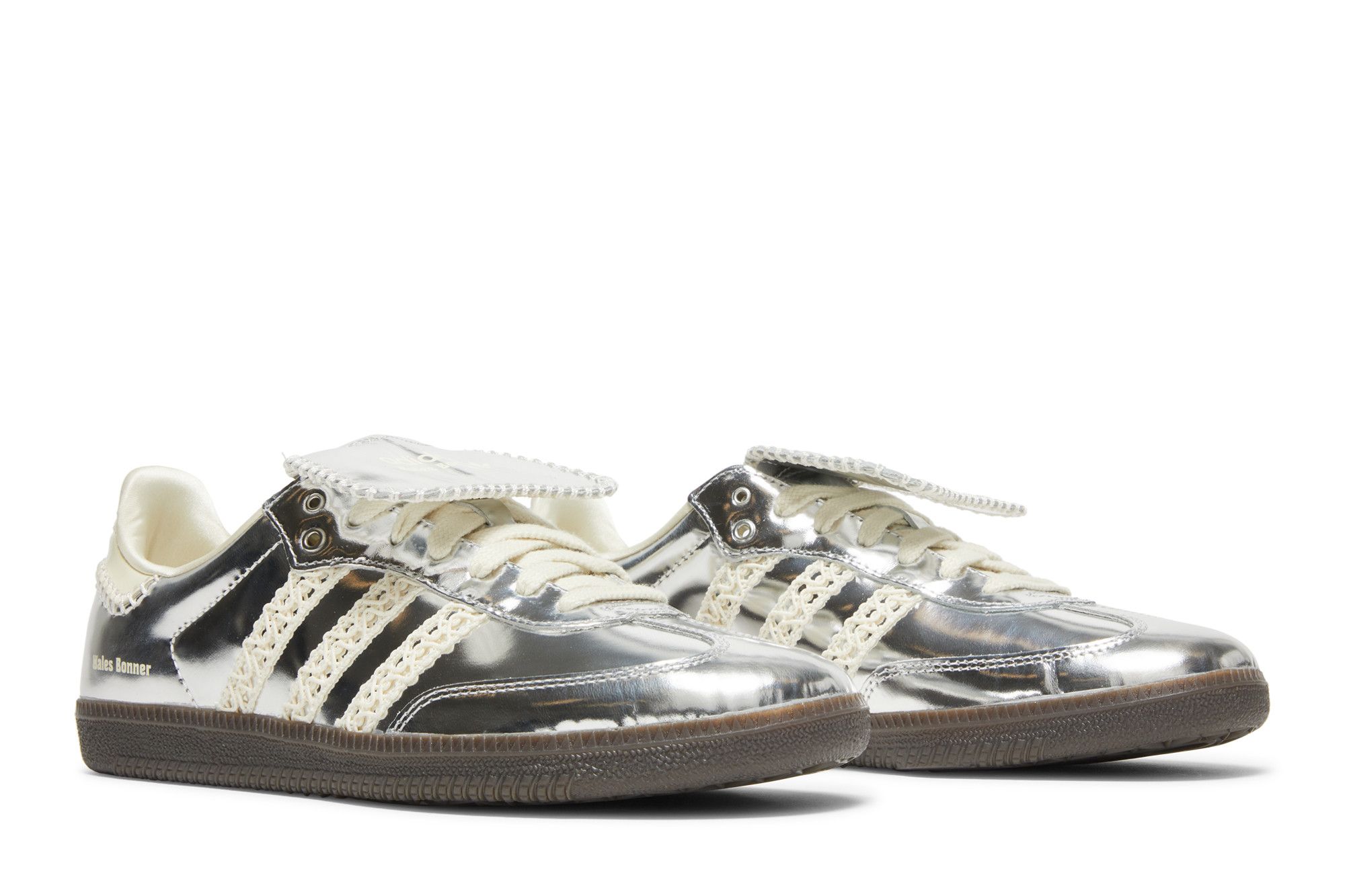 adidas gazelle silver green womens Adidas x Wales Bonner Silver Samba Shoes  Extra Butter