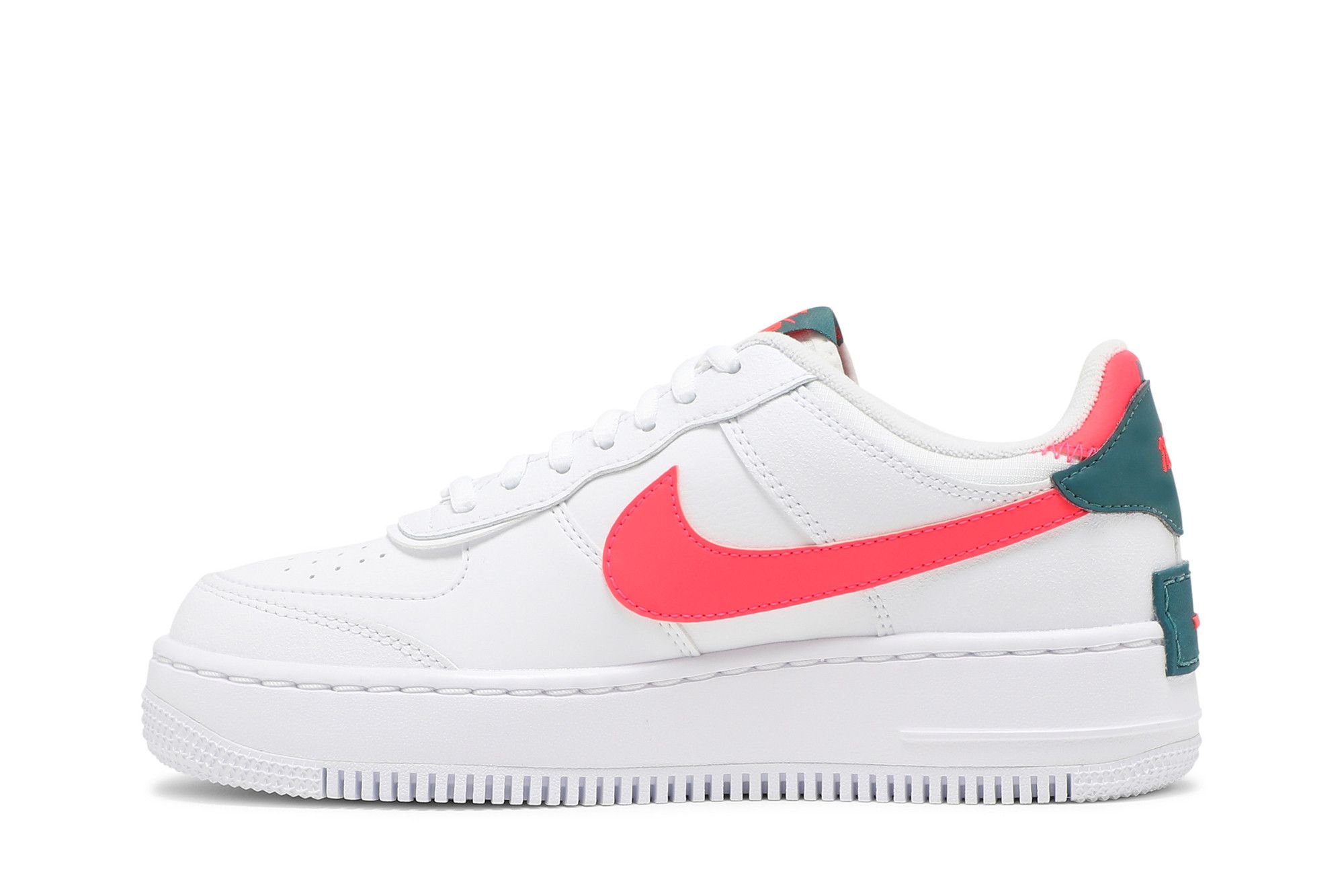 nike air force 1 shadow white dark teal solar red