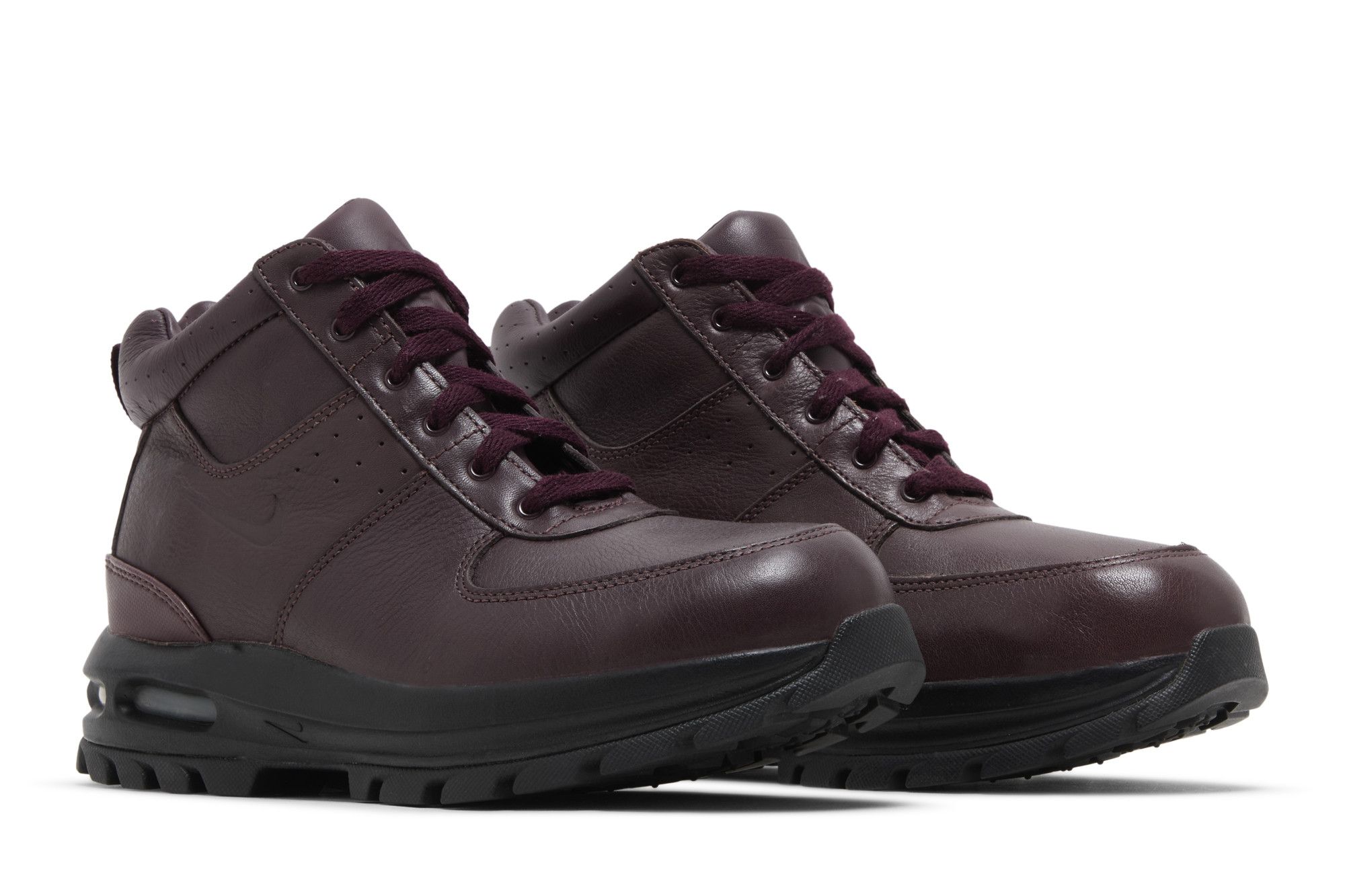 Men\'s Nike Air Max Goaterra 2.0 Burgundy Leather Lace-Up Boots Nike Air Max Goaterra 2.0 Mens Burgundy Suede Hiking... | Depop main image 4